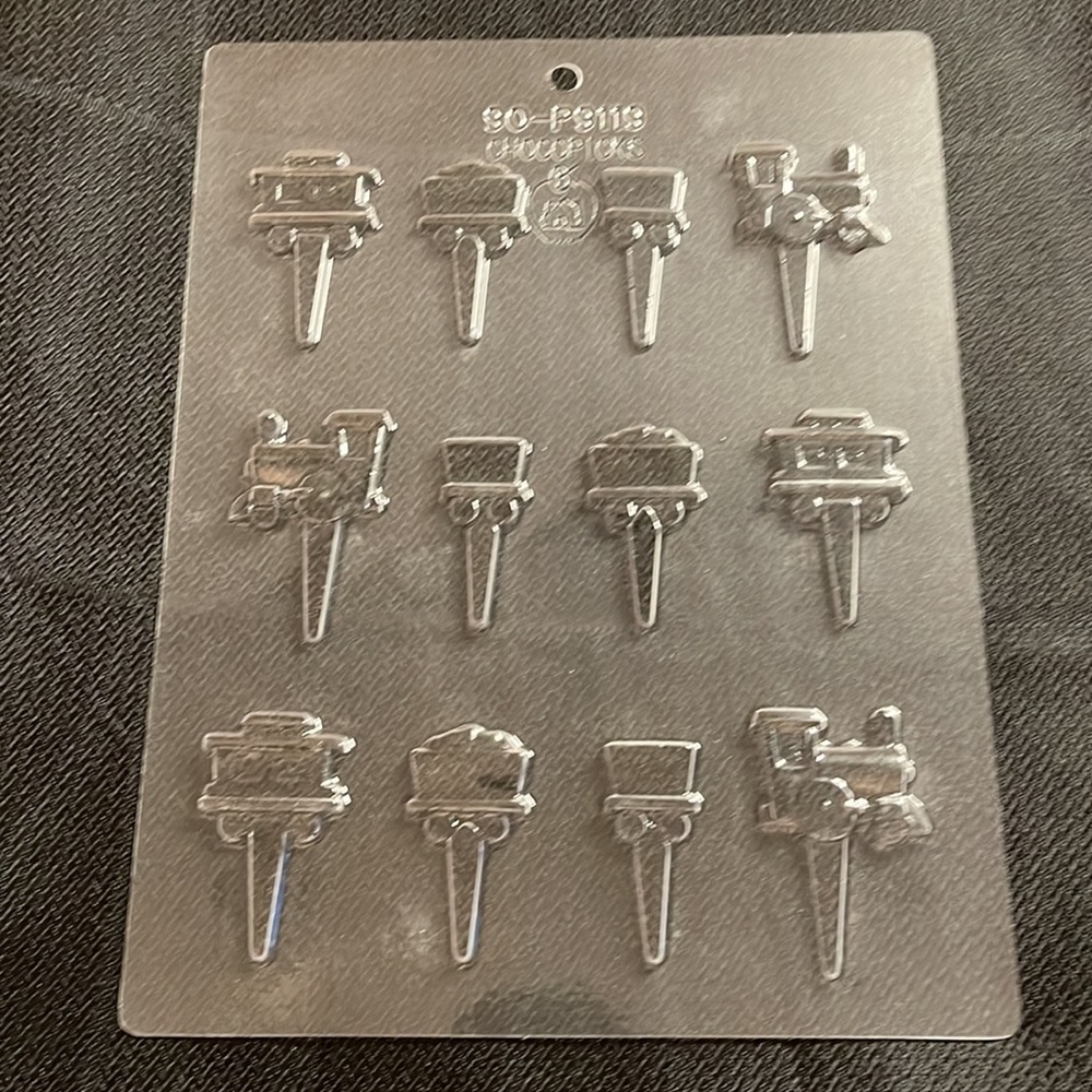 CK Choo Choo Train Chocolate Candy Pop Mold Cupcake Picks Pic Mold